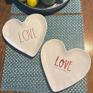 Rae Dunn Heart-shaped Valentine’s Day plates - set of 2